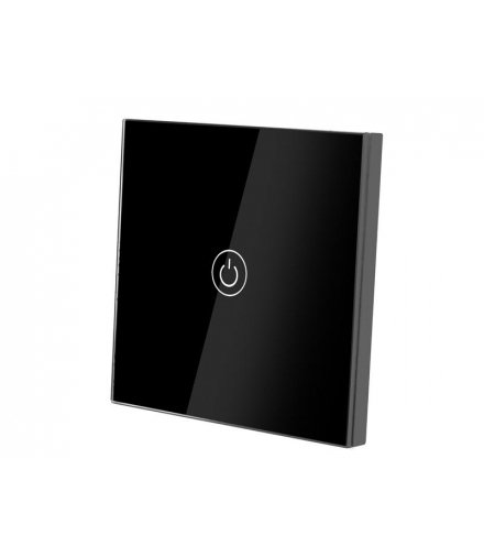 WŁĄCZNIK ŚWIATŁA DOTYKOWY, POJEDYNCZY, SZKLANY PANEL, CZARNY LXM175