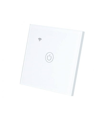 WŁĄCZNIK ŚWIATŁA WIFI DOTYKOWY, POJEDYNCZY, SZKLANY PANEL, BIAŁY
