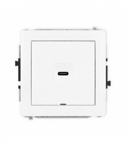 DECO Mechanizm gniazda pojedynczego 1xUSB C-C, bez pola opisowego biały Karlik DGUSBBO-7