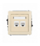 DECO Mechanizm gniazda komputerowego podwójnego 2xRJ45, kat. 6A, 8-stykowy beżowy Karlik 1DGK-8