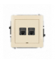 DECO Mechanizm gniazda komputerowego podwójnego 2xRJ45, kat. 7, ekranowane, 8-stykowy, bez pola opisowego beżowy Karlik 1DGKBO-10