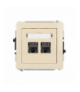 DECO Mechanizm gniazda komputerowego podwójnego 2xRJ45, kat. 8, ekranowane, 8-stykowy beżowy Karlik 1DGK-12