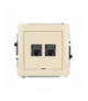 DECO Mechanizm gniazda komputerowego podwójnego 2xRJ45, kat. 8, ekranowane, 8-stykowy, bez pola opisowego beżowy Karlik 1DGKBO-12