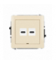 DECO Mechanizm gniazda podwójnego 2xUSB C-C, bez pola opisowego beżowy Karlik 1DGUSBBO-8