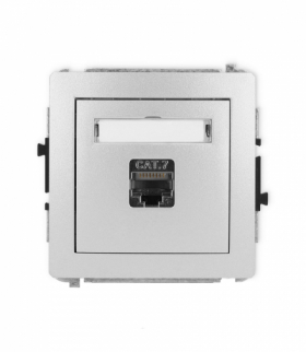 DECO Mechanizm gniazda komputerowego pojedynczego 1xRJ45, kat. 7, ekranowane, 8-stykowy Srebrny Karlik 7DGK-9