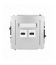 DECO Mechanizm gniazda podwójnego 2xUSB C-C Srebrny Karlik 7DGUSB-8