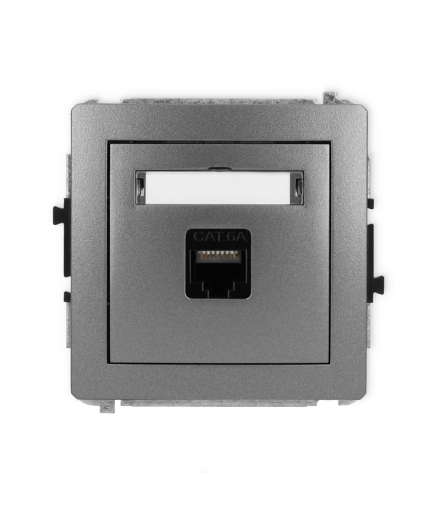 DECO Mechanizm gniazda komputerowego pojedynczego 1xRJ45, kat. 6A, 8-stykowy grafitowy Karlik 11DGK-7