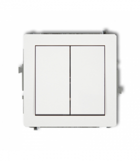 DECO Mechanizm łącznika podwójnego krzyżowego (dwa klawisze bez piktogramu) biały mat Karlik 25DWP-66.1