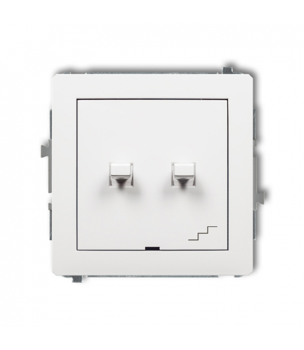 DECO Mechanizm łącznika jednobiegunowego ze schodowym (osobne zasilanie) w stylu amerykańskim biały mat Karlik 25DWPUS-10.2