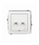 DECO Mechanizm łącznika jednobiegunowego ze schodowym (osobne zasilanie) w stylu amerykańskim biały mat Karlik 25DWPUS-10.2