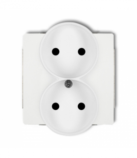 DECO Mechanizm gniazda podwójnego do ramki z uziemieniem 2x(2P+Z) (przesłony torów prądowych) biały mat Karlik 25DGPR-2zp