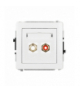 DECO Mechanizm gniazda podwójnego RCA (typu cinch - biały i czerwony, pozłacany) biały mat Karlik 25DGRCA-2