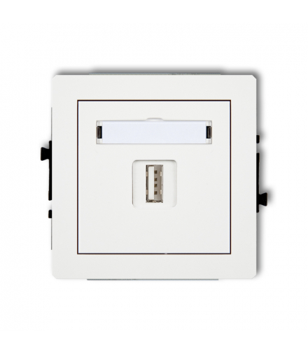 DECO Mechanizm gniazda pojedynczego USB A-A 2.0 biały mat Karlik 25DGUSB-1