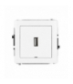 DECO Mechanizm gniazda pojedynczego USB A-A 2.0, bez pola opisowego biały mat Karlik 25DGUSBBO-1