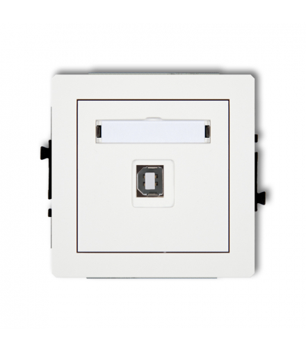 DECO Mechanizm gniazda pojedynczego USB A-B 2.0 biały mat Karlik 25DGUSB-3