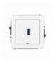 DECO Mechanizm gniazda pojedynczego USB A-A 3.0, bez pola opisowego biały mat Karlik 25DGUSBBO-5