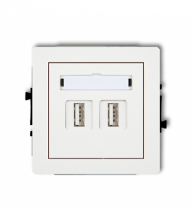 DECO Mechanizm gniazda podwójnego 2xUSB A-A 3.0 biały mat Karlik 25DGUSB-6