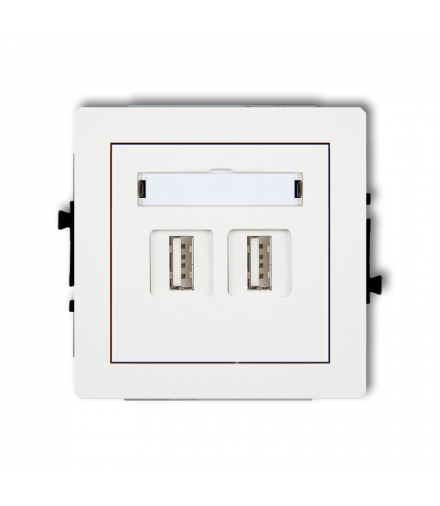 DECO Mechanizm gniazda podwójnego 2xUSB A-A 3.0 biały mat Karlik 25DGUSB-6