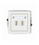DECO Mechanizm gniazda podwójnego 2xUSB A-A 3.0 biały mat Karlik 25DGUSB-6