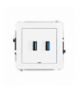 DECO Mechanizm gniazda podwójnego 2xUSB A-A 3.0, bez pola opisowego biały mat Karlik 25DGUSBBO-6