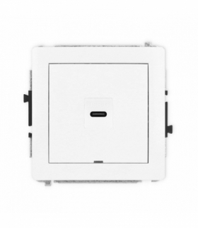 DECO Mechanizm gniazda pojedynczego 1xUSB C-C, bez pola opisowego biały mat Karlik 25DGUSBBO-7