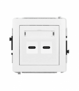 DECO Mechanizm gniazda podwójnego 2xUSB C-C biały mat Karlik 25DGUSB-8