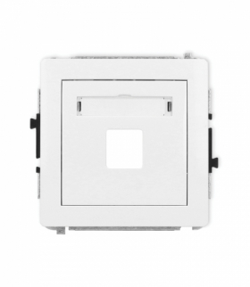 DECO Mechanizm gniazda multimedialnego pojedynczego bez modułu (standard Keystone) biały mat Karlik 25DGM-1P
