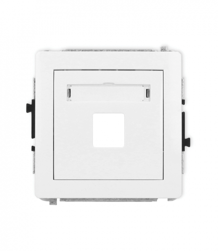 DECO Mechanizm gniazda multimedialnego pojedynczego bez modułu (standard Keystone) biały mat Karlik 25DGM-1P