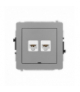 DECO Mechanizm gniazda komputerowego podwójnego 2xRJ45, kat. 6A, 8-stykowy, bez pola opisowego szary mat Karlik 27DGKBO-8