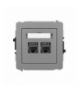 DECO Mechanizm gniazda komputerowego podwójnego 2xRJ45, kat. 7, ekranowane, 8-stykowy szary mat Karlik 27DGK-10