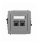 DECO Mechanizm gniazda komputerowego podwójnego 2xRJ45, kat. 8, ekranowane, 8-stykowy szary mat Karlik 27DGK-12