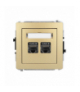DECO Mechanizm gniazda komputerowego podwójnego 2xRJ45, kat. 8, ekranowane, 8-stykowy złoty Karlik 29DGK-12