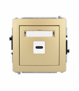 DECO Mechanizm gniazda pojedynczego 1xUSB C-C złoty Karlik 29DGUSB-7