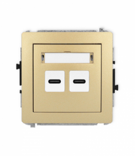 DECO Mechanizm gniazda podwójnego 2xUSB C-C złoty Karlik 29DGUSB-8