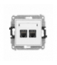 MINI Mechanizm gniazda komputerowego podwójnego 2xRJ45, kat. 8, ekranowane, 8-stykowy biały Karlik MGK-12
