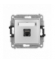 MINI Mechanizm gniazda komputerowego pojedynczego 1xRJ45, kat. 7, ekranowane, 8-stykowy Srebrny Karlik 7MGK-9