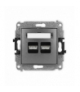 MINI Mechanizm ładowarki USB podwójnej, 5V, 3.1A grafitowy Karlik 11MCUSB-6