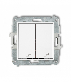 MINI Mechanizm łącznika podwójnego schodowego biały mat Karlik 25MWP-33