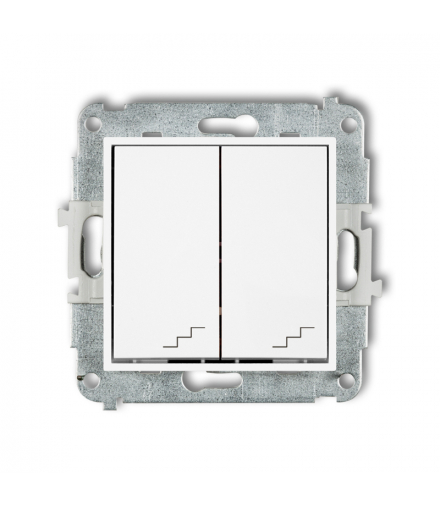 MINI Mechanizm łącznika podwójnego schodowego biały mat Karlik 25MWP-33