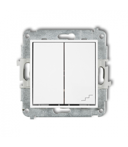 MINI Mechanizm łącznika jednobiegunowego ze schodowym (osobne zasilanie) biały mat Karlik 25MWP-10.2