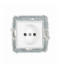 MINI Mechanizm gniazda pojedynczego bez uziemienia 2P (bez przesłon torów prądowych) biały mat Karlik 25MGP-1