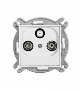 MINI Mechanizm gniazda abonenckiego RTV-SAT końcowego 1,5dB biały mat Karlik 25MGS