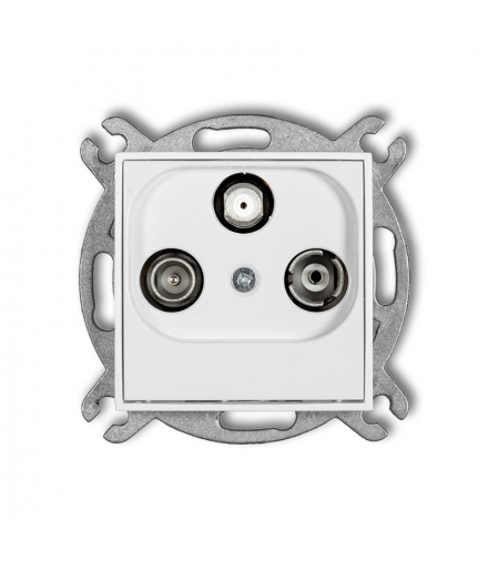 MINI Mechanizm gniazda abonenckiego RTV-SAT końcowego 1,5dB biały mat Karlik 25MGS