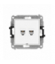 MINI Mechanizm gniazda telefonicznego podwójnego 2xRJ11, 4-stykowy, beznarzędziowe, bez pola opisowego biały mat Karlik 25MGTBO-2