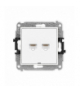 MINI Mechanizm gniazda komputerowego podwójnego 2xRJ45, kat. 5e, 8-stykowy, bez pola opisowego biały mat Karlik 25MGKBO-2