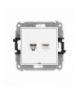 MINI Mechanizm gniazda telefonicznego pojedynczego 1xRJ11 + komputerowego pojedynczego 1xRJ45, kat. 5e, 8-stykowy, beznarzędziowe, bez pola opisowego biały mat Karlik 25MGTKBO