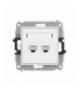 MINI Mechanizm gniazda komputerowego podwójnego 2xRJ45, kat. 6A, 8-stykowy biały mat Karlik 25MGK-8