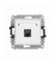 MINI Mechanizm gniazda komputerowego pojedynczego 1xRJ45, kat. 8, ekranowane, 8-stykowy biały mat Karlik 25MGK-11