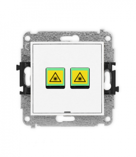 MINI Mechanizm gniazda światłowodowego/optycznego podwójnego, bez pola opisowego biały mat Karlik 25MGOPBO-2