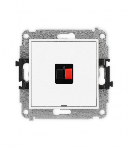 MINI Mechanizm gniazda głośnikowego pojedynczego, bez pola opisowego biały mat Karlik 25MGGBO-1